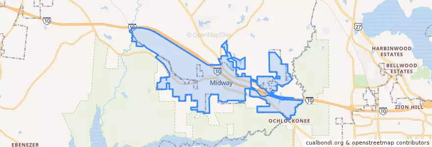 Mapa de ubicacion de Midway.