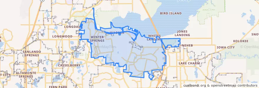 Mapa de ubicacion de Winter Springs.
