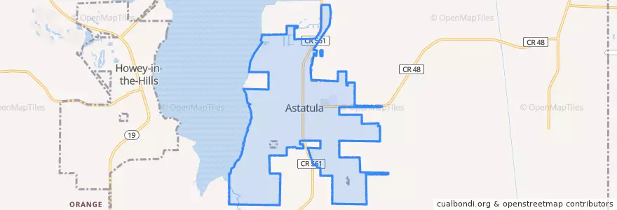 Mapa de ubicacion de Astatula.