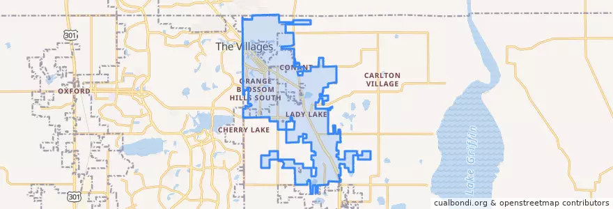 Mapa de ubicacion de Lady Lake.
