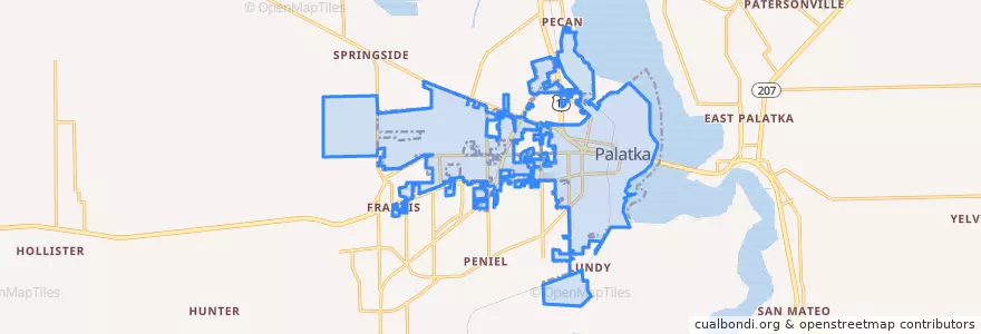 Mapa de ubicacion de Palatka.