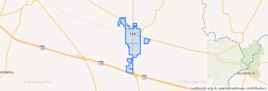 Mapa de ubicacion de Lee.