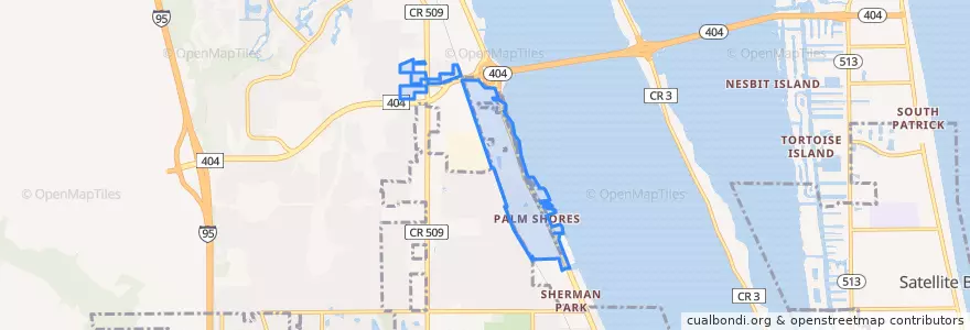 Mapa de ubicacion de Palm Shores.