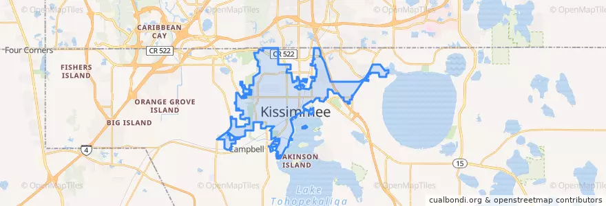 Mapa de ubicacion de Kissimmee.