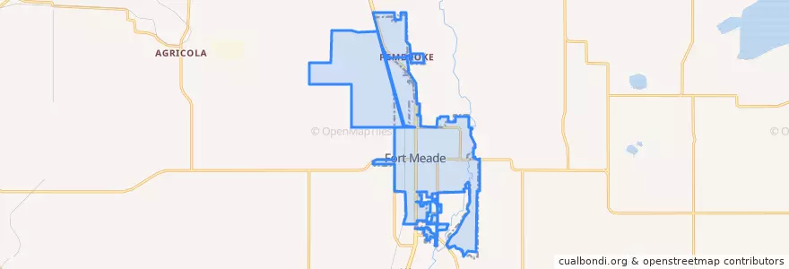 Mapa de ubicacion de Fort Meade.