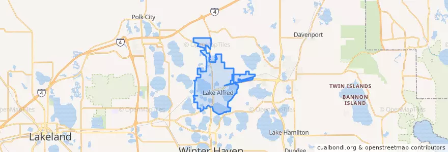 Mapa de ubicacion de Lake Alfred.