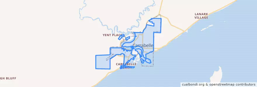 Mapa de ubicacion de Carrabelle.