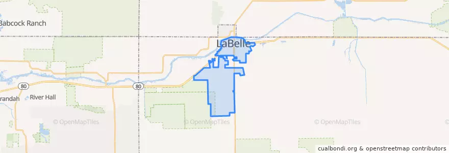 Mapa de ubicacion de LaBelle.