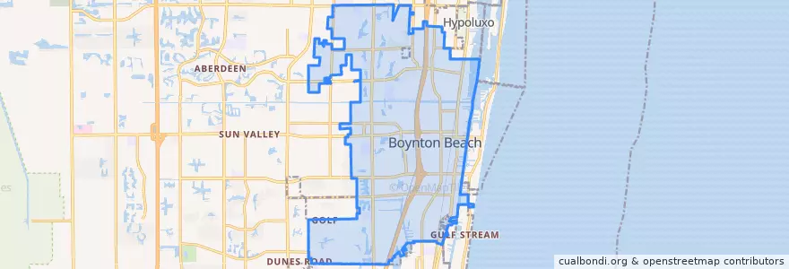 Mapa de ubicacion de Boynton Beach.