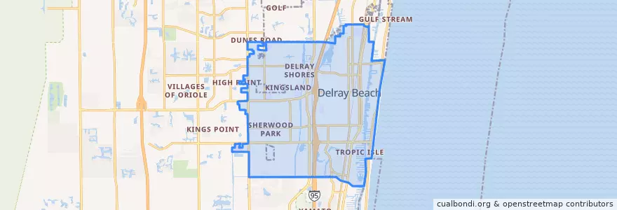 Mapa de ubicacion de Delray Beach.