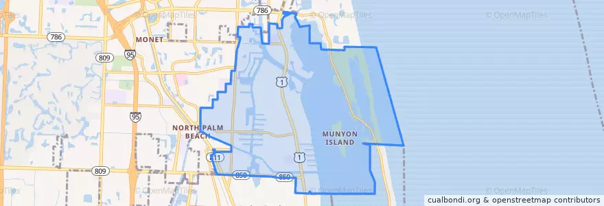 Mapa de ubicacion de North Palm Beach.