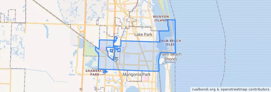 Mapa de ubicacion de Riviera Beach.