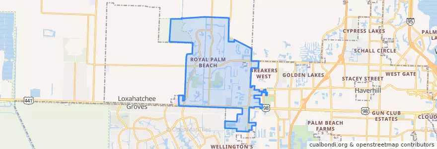 Mapa de ubicacion de Royal Palm Beach.