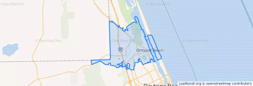 Mapa de ubicacion de Ormond Beach.