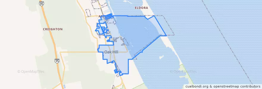 Mapa de ubicacion de Oak Hill.
