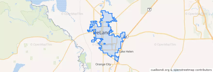 Mapa de ubicacion de DeLand.
