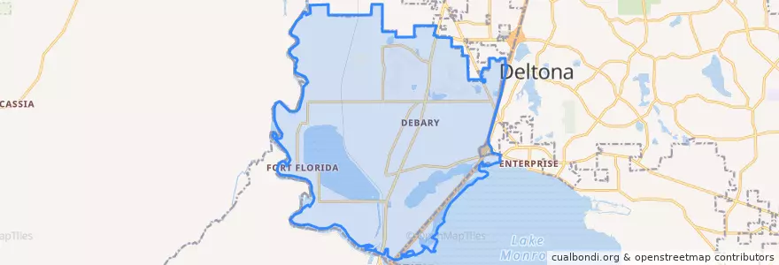 Mapa de ubicacion de DeBary.