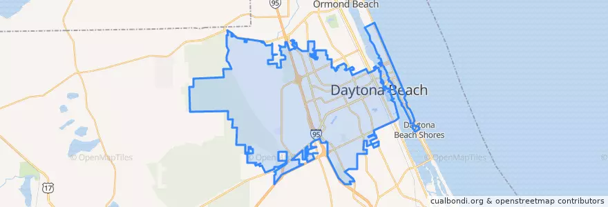 Mapa de ubicacion de Daytona Beach.