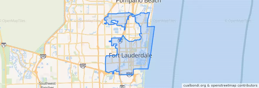 Mapa de ubicacion de Fort Lauderdale.