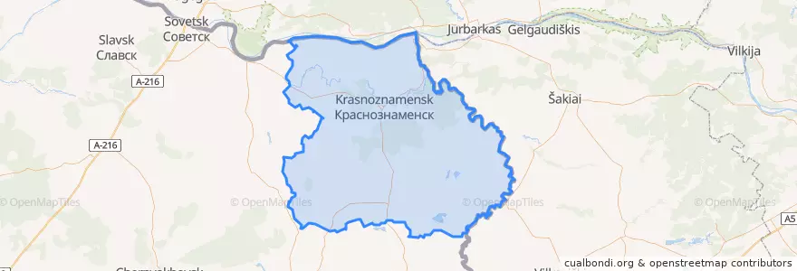 Mapa de ubicacion de Краснознаменский городской округ.