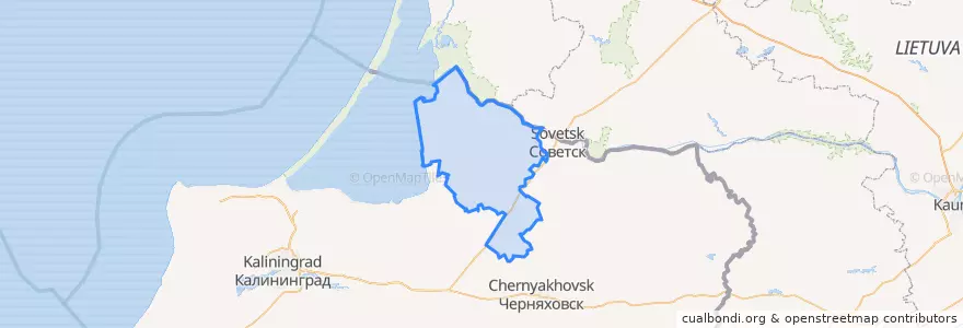 Mapa de ubicacion de Славский городской округ.