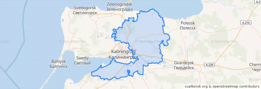 Mapa de ubicacion de Гурьевский городской округ.