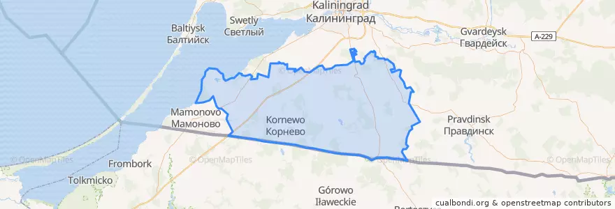 Mapa de ubicacion de Багратионовский городской округ.