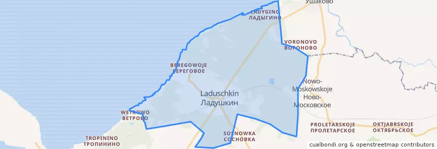 Mapa de ubicacion de Ладушкинский городской округ.