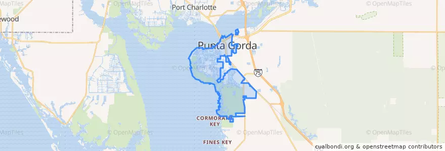 Mapa de ubicacion de Punta Gorda.