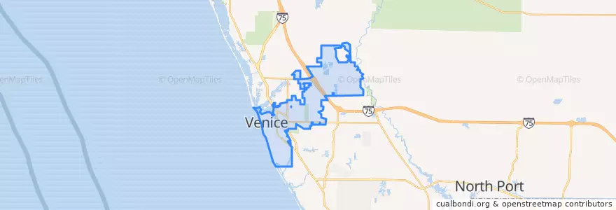 Mapa de ubicacion de Venice.
