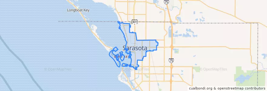 Mapa de ubicacion de Sarasota.