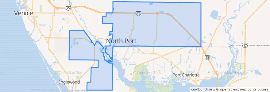 Mapa de ubicacion de North Port.