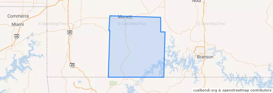 Mapa de ubicacion de Barry County.