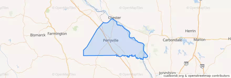 Mapa de ubicacion de Perry County.