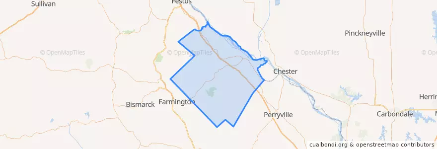 Mapa de ubicacion de Sainte Genevieve County.