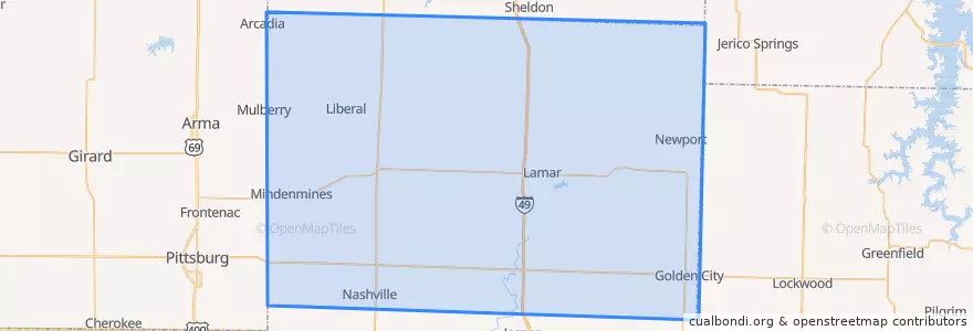 Mapa de ubicacion de Barton County.