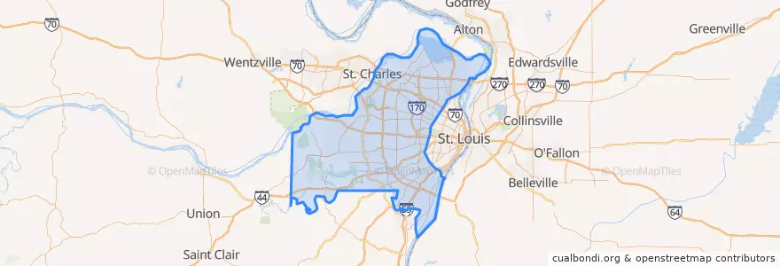 Mapa de ubicacion de Saint Louis County.