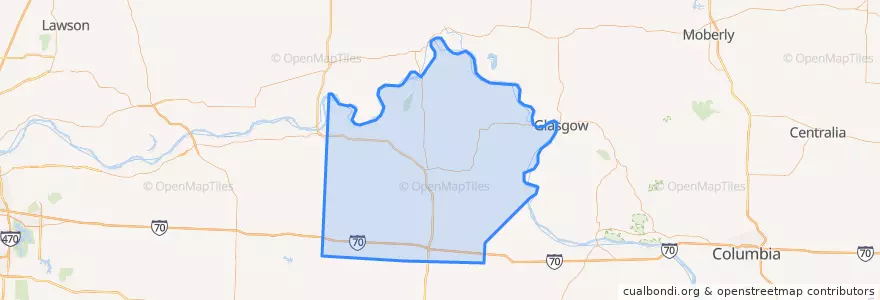 Mapa de ubicacion de Saline County.