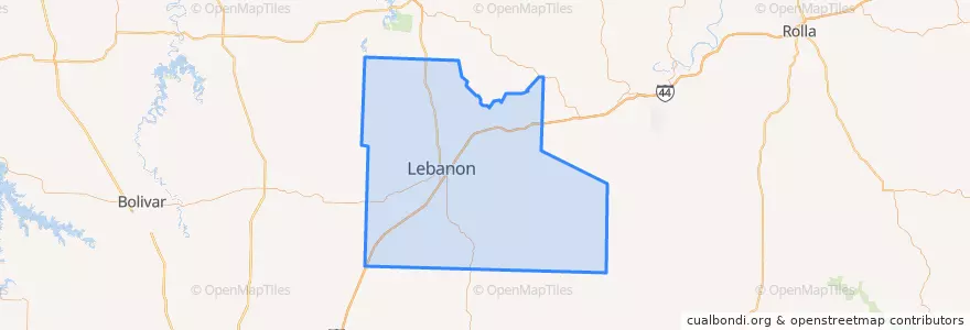 Mapa de ubicacion de Laclede County.
