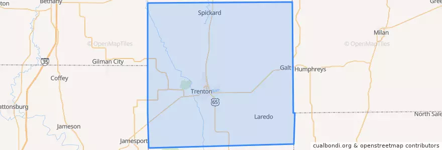 Mapa de ubicacion de Grundy County.