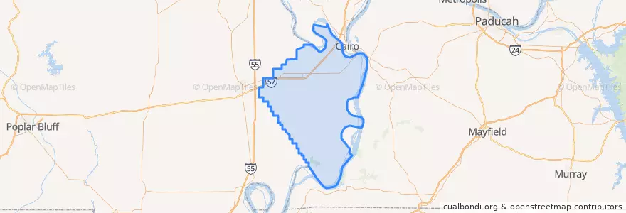 Mapa de ubicacion de Mississippi County.