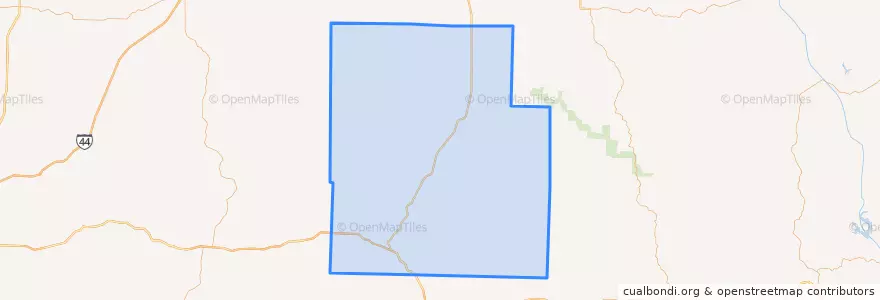 Mapa de ubicacion de Texas County.