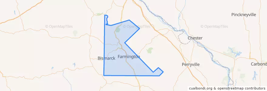 Mapa de ubicacion de St. Francois County.
