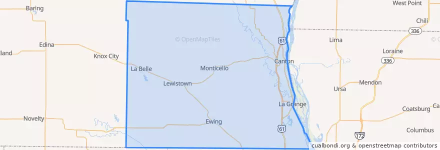 Mapa de ubicacion de Lewis County.
