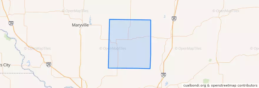 Mapa de ubicacion de Gentry County.