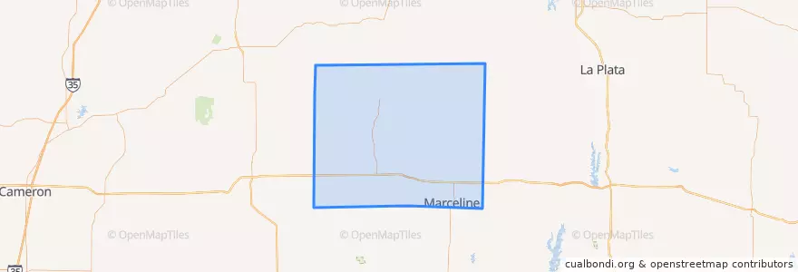 Mapa de ubicacion de Linn County.