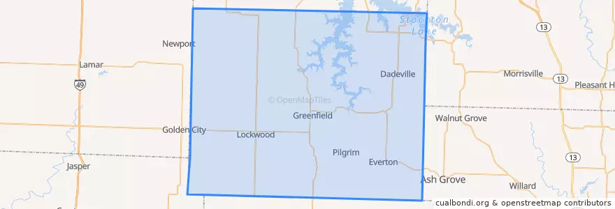 Mapa de ubicacion de Dade County.