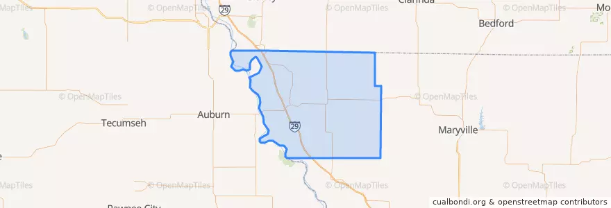 Mapa de ubicacion de Atchison County.