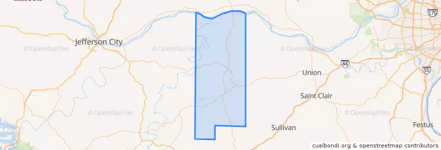 Mapa de ubicacion de Gasconade County.