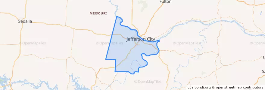 Mapa de ubicacion de Cole County.